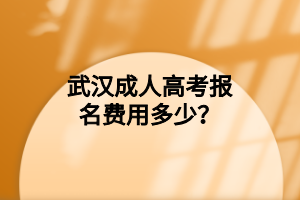 武汉成人高考报名费用多少？