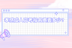 孝感成人高考报名费要多少?