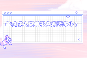孝感成人高考报名费要多少？