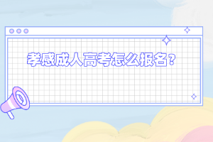 孝感成人高考怎么报名？