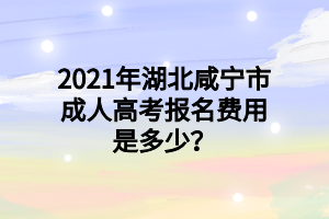 2021年湖北咸宁市成人高考报名费用是多少？