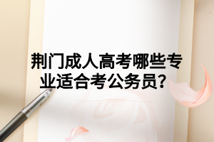 荆门成人高考哪些专业适合考公务员?