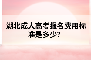 湖北成人高考报名费用标准是多少?