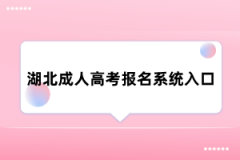 湖北成人高考报名系统入口