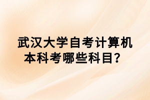 武汉大学自考计算机本科考哪些科目？